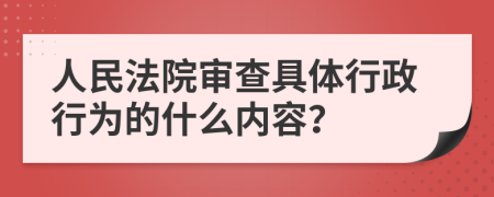 人民法院审查具体行政行为的什么内容？