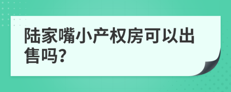 陆家嘴小产权房可以出售吗？