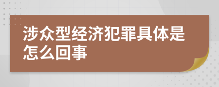 涉众型经济犯罪具体是怎么回事