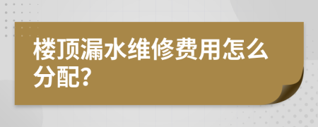 楼顶漏水维修费用怎么分配？