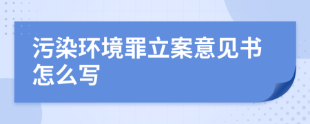 污染环境罪立案意见书怎么写