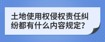 土地使用权侵权责任纠纷都有什么内容规定？