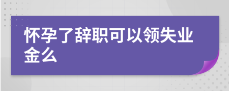 怀孕了辞职可以领失业金么