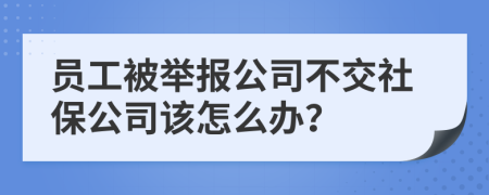 员工被举报公司不交社保公司该怎么办？