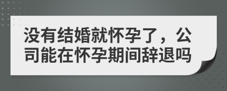 没有结婚就怀孕了，公司能在怀孕期间辞退吗