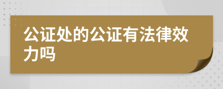 公证处的公证有法律效力吗