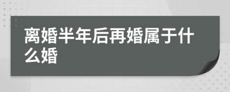 离婚半年后再婚属于什么婚