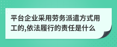 平台企业采用劳务派遣方式用工的,依法履行的责任是什么