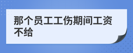 那个员工工伤期间工资不给