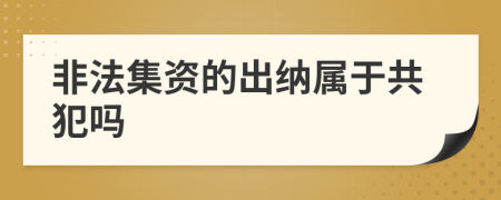 非法集资的出纳属于共犯吗