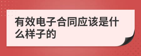 有效电子合同应该是什么样子的