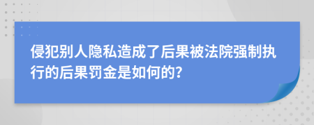 侵犯别人隐私造成了后果被法院强制执行的后果罚金是如何的？