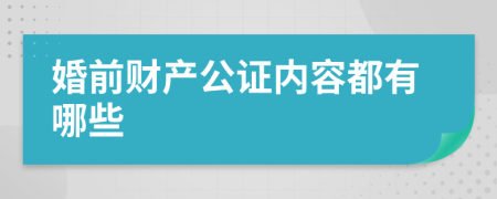 婚前财产公证内容都有哪些