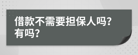 借款不需要担保人吗？有吗？