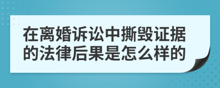 在离婚诉讼中撕毁证据的法律后果是怎么样的