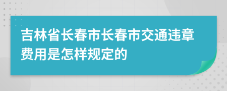 吉林省长春市长春市交通违章费用是怎样规定的