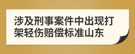 涉及刑事案件中出现打架轻伤赔偿标准山东