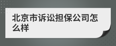 北京市诉讼担保公司怎么样