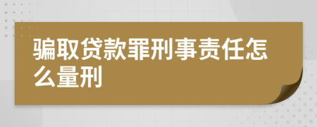 骗取贷款罪刑事责任怎么量刑