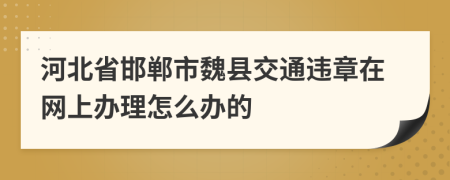 河北省邯郸市魏县交通违章在网上办理怎么办的