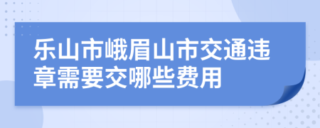 乐山市峨眉山市交通违章需要交哪些费用