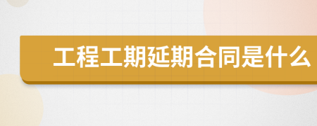 工程工期延期合同是什么