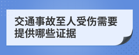 交通事故至人受伤需要提供哪些证据