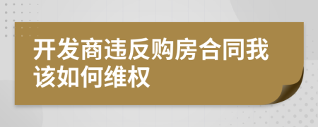 开发商违反购房合同我该如何维权