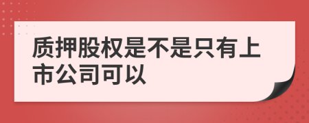 质押股权是不是只有上市公司可以