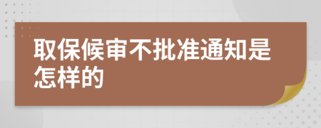 取保候审不批准通知是怎样的