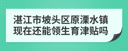 湛江市坡头区原溧水镇现在还能领生育津贴吗