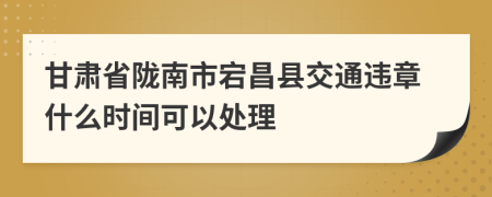 甘肃省陇南市宕昌县交通违章什么时间可以处理
