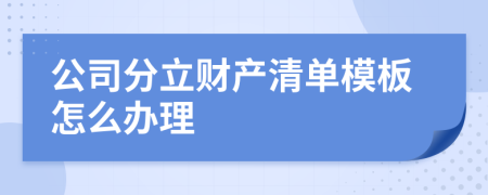 公司分立财产清单模板怎么办理