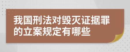 我国刑法对毁灭证据罪的立案规定有哪些