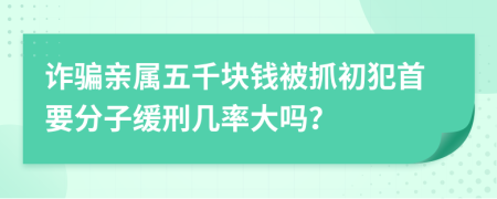 诈骗亲属五千块钱被抓初犯首要分子缓刑几率大吗？