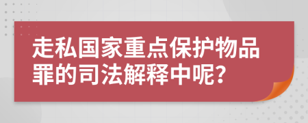 走私国家重点保护物品罪的司法解释中呢？