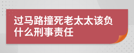 过马路撞死老太太该负什么刑事责任