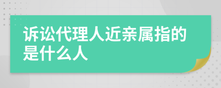 诉讼代理人近亲属指的是什么人
