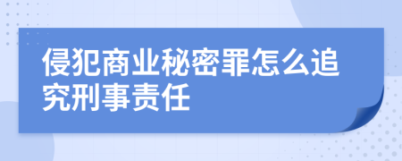 侵犯商业秘密罪怎么追究刑事责任