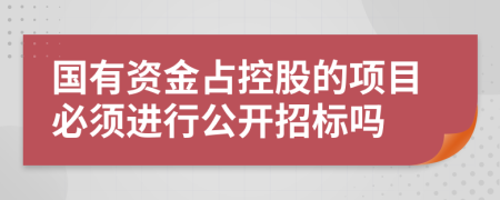 国有资金占控股的项目必须进行公开招标吗