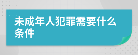 未成年人犯罪需要什么条件