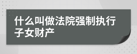 什么叫做法院强制执行子女财产