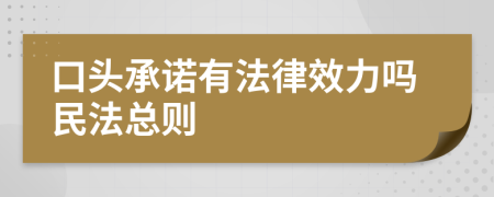 口头承诺有法律效力吗民法总则