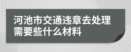 河池市交通违章去处理需要些什么材料