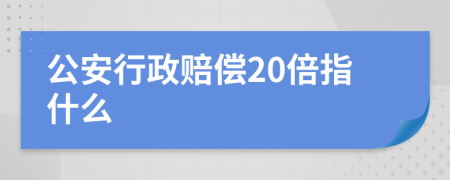 公安行政赔偿20倍指什么