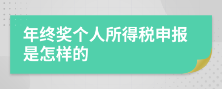 年终奖个人所得税申报是怎样的