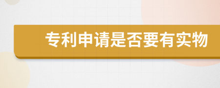 专利申请是否要有实物