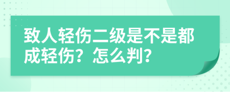 致人轻伤二级是不是都成轻伤？怎么判？