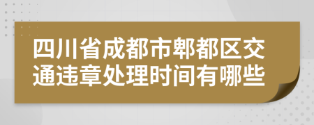四川省成都市郫都区交通违章处理时间有哪些