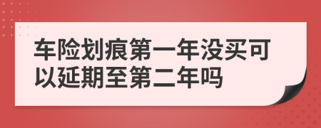 车险划痕第一年没买可以延期至第二年吗